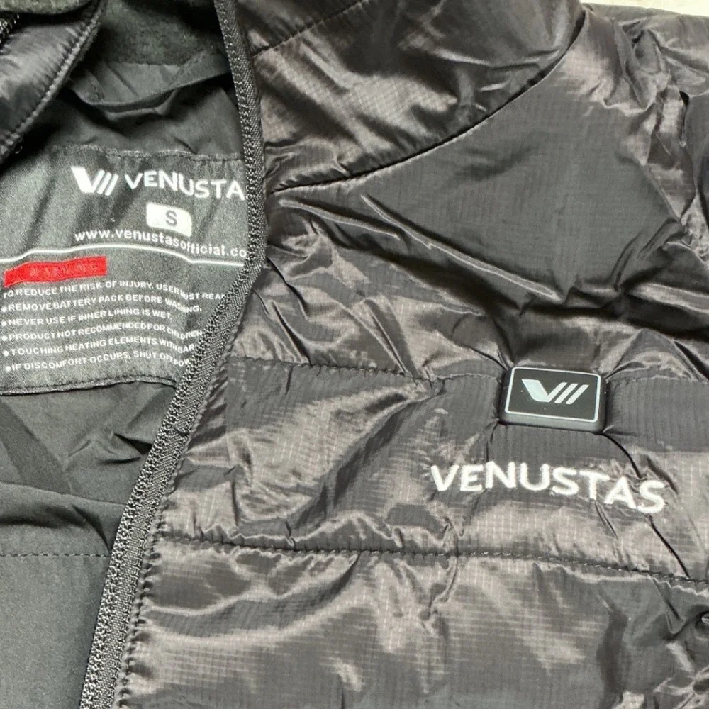 Venustas Recycled Heated Lightweight Down Vest 7.4V, EM29 Black Small New W/ Tag